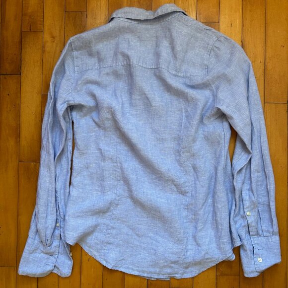 J. Crew Baird Mcnutt Blue Linen Oxford Slim 4 - Picture 3 of 3